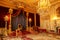 Paris, France, March 31, 2017: Fontainebleau Palace interiors. The Throne Room. Chateau was one of the main palaces of