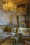 Paris, France, March 31, 2017: Fontainebleau Palace interiors. The Throne Room. Chateau was one of the main palaces of