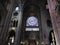 Paris, France - March 31, 2019: Inside the Catholic Cathedral of Notre Dame, view window roses, Paris, France. UNESCO world