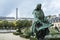 PARIS, FRANCE - OCTOBER 20: Statue of Jules Hardouin-Mansart, ar