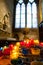 PARIS, FRANCE - OCTOBER 26, 2017 Illuminated Candles inside Notre dame, Paris.