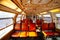 PARIS, FRANCE - OCTOBER 7, 2016: Special retro style interior od train  going to Versailles an d passengers going rto the