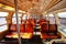 PARIS, FRANCE - OCTOBER 7, 2016: Special retro style interior od train  going to Versailles an d passengers going rto the