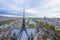 Paris, France, panoramic aerial view