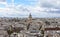 Paris, France. The Pantheon and the Latin Quarter from Notre Dame viewpoint. Dome and Saint Etienne du Mont Church.
