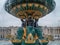 Paris, France, Place de la Concorde fountain detail, a cloudy day at winter time