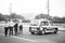 Paris, France - September 29, 2017: police car block road. Traffic police officers. Patrol vehicle. Traffic checkpoint