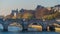 Paris, France - Timelapse - Parisian Architecture With Historic Bridge and Buildings Peoples on the Seine Docks