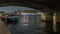 Paris, France - Timelapse - Under Historic Bridge in Paris at Night Boat Cruises on Seine River Architecture