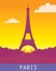 Paris landscape with eiffel tower