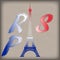 Paris Letters with the Eiffel Tower