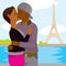 Paris Love Kissing Honeymoon