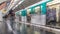 Paris Metro platform timelapse. It is the one of the largest underground system in the world. Paris, France