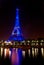 Paris by night: Eiffel tower in blue