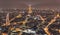 Paris night landscape eiffel tower from hight