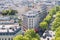 Paris. Old Buildings on Avenue Marceau next to Arc de Triomphe. View from Arc de Triomphe in Paris. France