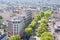 Paris. Old Buildings on Avenue Marceau next to Arc de Triomphe. View from Arc de Triomphe in Paris. France