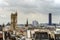 Paris overview from Pompidou center roof, stormy weather