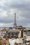 Paris overview from Pompidou center roof, stormy weather