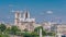 Paris Panorama with Cite Island and Cathedral Notre Dame de Paris timelapse from the Arab World Institute observation