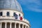 Paris pantheon capitol with french flag