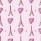 Paris Romance-Love in Parise Seamless Repeat Pattern Background