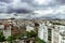 Paris roofs panoramic overview at summer day