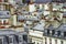 Paris roofs panoramic overview at summer day