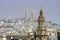 Paris roofs panoramic overview at summer day