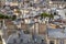 Paris rooftops in Summer with roof gardens and Mansard roofs. France