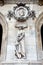 Paris. Sculptures and high reliefs on the facade of Opera Garnier. Portrait of Domenico Cimarosa