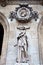 Paris. Sculptures and high reliefs on the facade of Opera Garnier. Portrait of Pergolesi