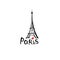 Paris sign. French famous landmark Eiffel tower. Travel France icon