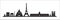 Paris skyline background. Paris famous landmark icon set. France, Paris travel black cityscape