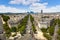 Paris skyline Champs Elysees and La Defense