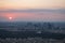 Paris skyline at sunset