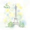 Paris spring background. Eifel tower. Travel France poster.