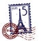 Paris stamp or postmark style grunge