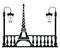 Paris Street Walkway with Tour Eiffel