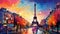 paris in style of wpap Illustration Generative AI