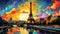 paris in style of wpap Illustration Generative AI