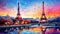 paris in style of wpap Illustration Generative AI