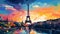 paris in style of wpap Illustration Generative AI