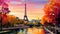 paris in style of wpap Illustration Generative AI