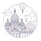 Paris Travel Icon with Sacre Coeur Basilica