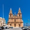 The Parish Church of the Nativity of the Virgin Mary, a Roman Catholic parish church in Mellieha, Malta