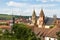 Parish Church St. Burkard with partial Panorama of Wuerzburg Germany