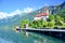 Parish church to the Brienz town on lake Brienz by Interlaken