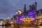 Parisian City Hall Hotel de Ville decorated for Christmas at night