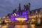 Parisian City Hall Hotel de Ville decorated for Christmas at night